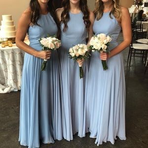 cloudy blue bridesmaid dresses